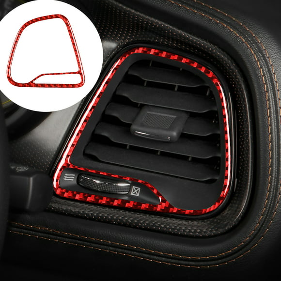 Red Carbon Co-pilot Air Vent Outlet Cover Trim Decal for Dodge Challenger 2015